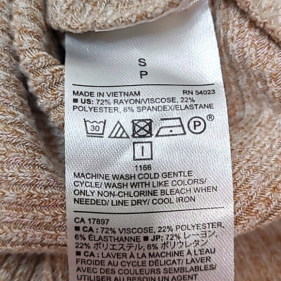 Banana Repubilc Brushed Marled Mock Neck Sweatshirt Tan Camel Size Small - Picture 8 of 9